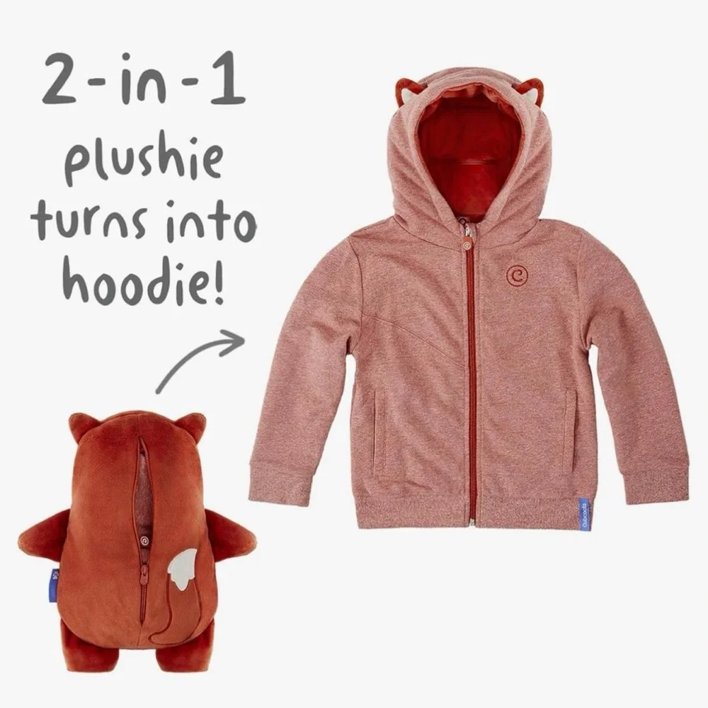 Flynn the Fox Cubcoat zip-up hoodie with ears and plushie Size 2 years